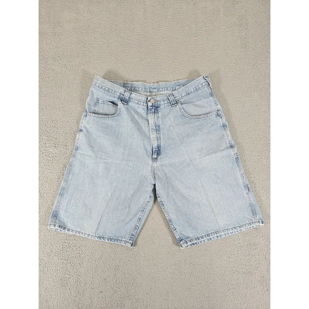 Vintage Wrangler Rugged‎ Wear Shorts Mens 38 Light Wash Carpenter Denim 90s